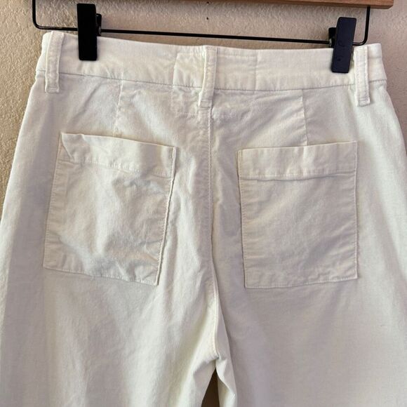 Frank & Eileen Kinsale White Pants Size 2 Raw Hem Cotton Corduroy Stretch - Picture 10 of 16